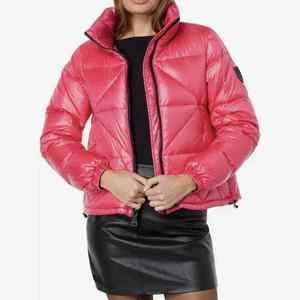 Vince Camuto Pink Quilted Down Puffer Packable Hood Jacket Coat Size XL